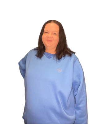 Fleece Oversized Round Neck Jumper - Sky Blue