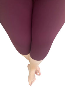 3/4 Length Legging with Side Pockets - Red Wine