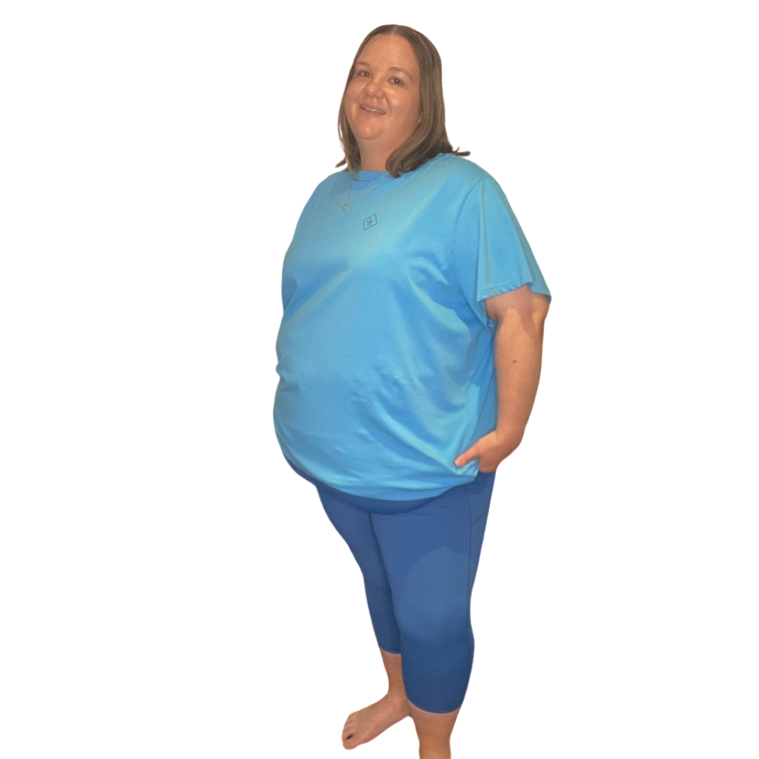 Long Length T-Shirt - Aqua Blue