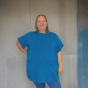 Long Length T-Shirt - Blue