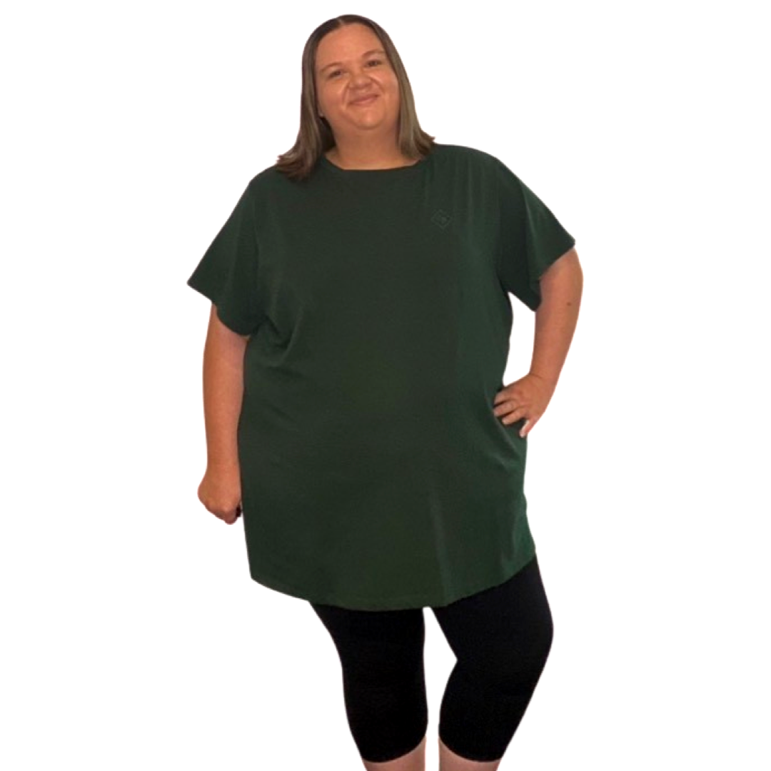 Long Length T-Shirt - Dark Green