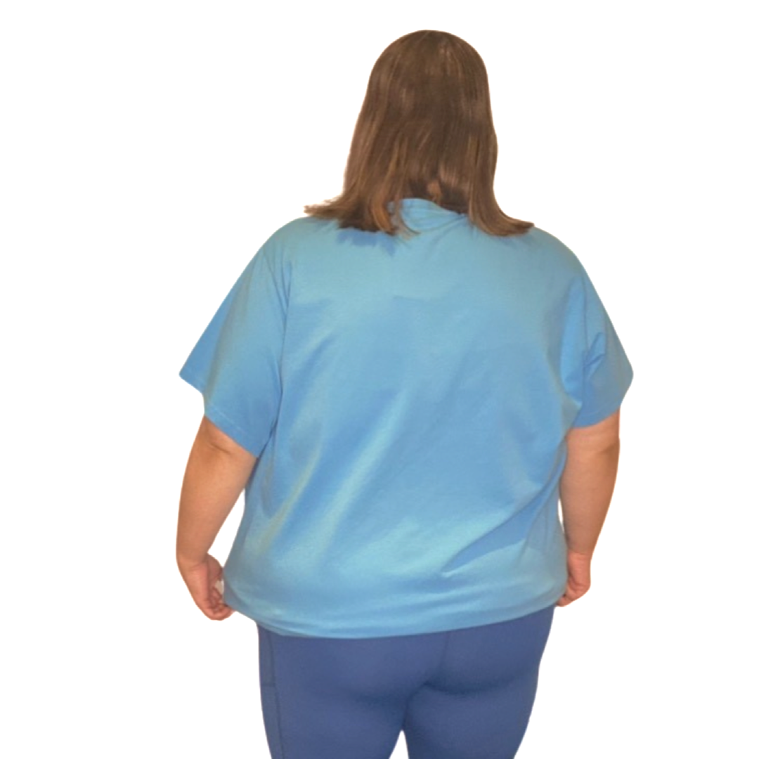 Long Length T-Shirt - Aqua Blue