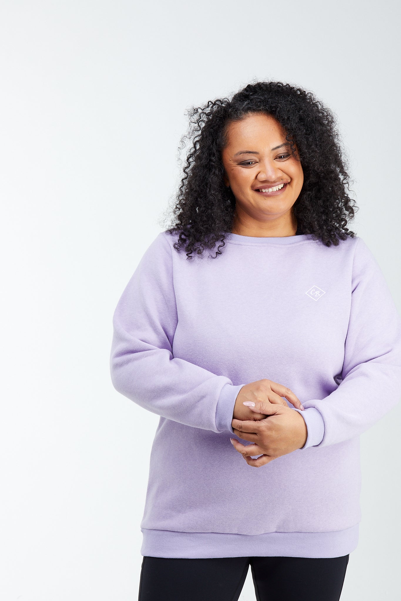 Wide Neck Fitted Jumper - Light Purple