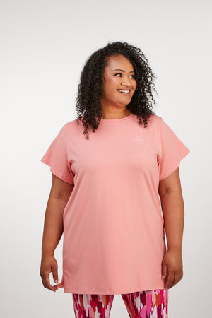 Long Length T-Shirt - Pink Peach